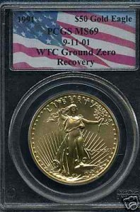 wtc50gold  $50 Gold Eagle 1991