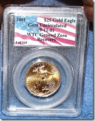 wtc coins 1 of 269  $25 Gold 2001 1 of 269