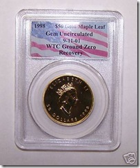 wtc canadian coins  1998 $50 Canadian Gold