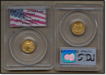wtc10gold $10 Gold Eagle 1999