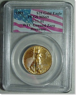 wtc25gold  MS69 $25 1999 Gold