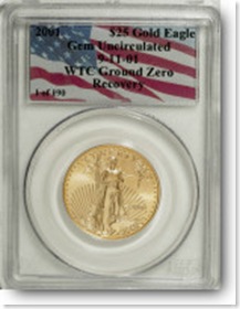 wtc coins 1 of 190  2001 $25 1 of 190