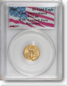 wtc coins 1 of 269  2001 $5 1 of 269