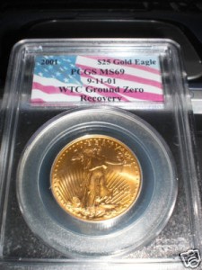 wtc25gold  2001 $25 MS69