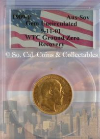 wtc english coins wtc coin news  WTC 1909 British Sovereign